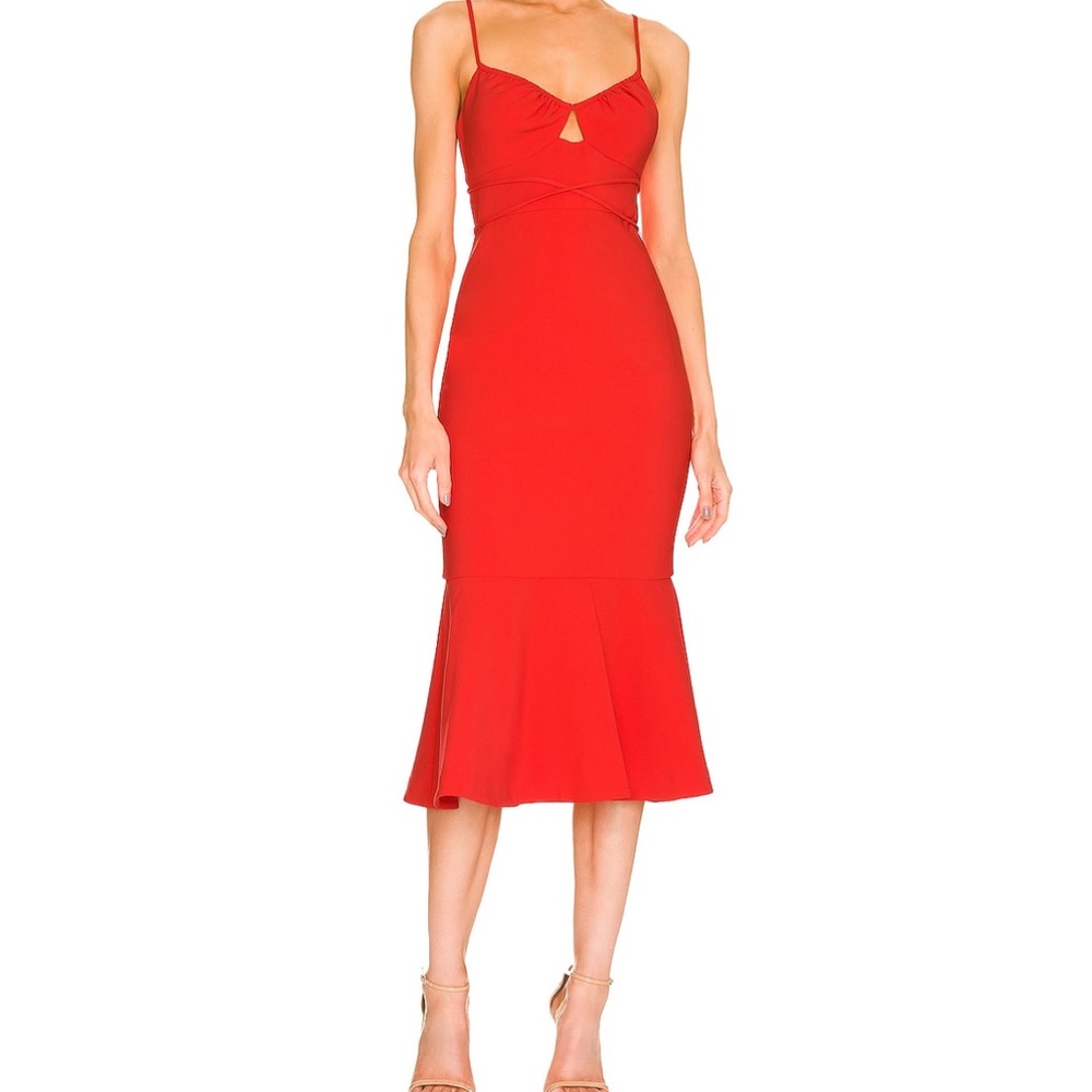 Kiki Red midi dress